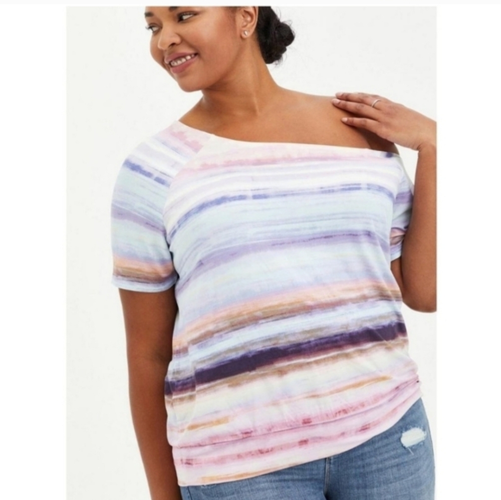 Striped Off-Shoulder Women's Top